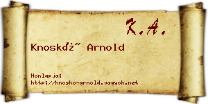 Knoskó Arnold névjegykártya