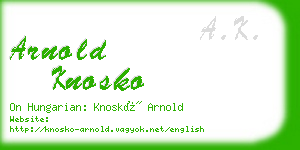 arnold knosko business card